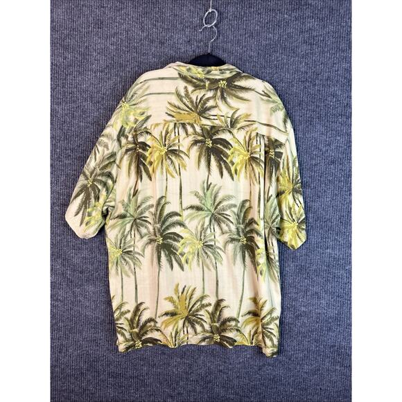 Tommy Bahama Mens Button Up Hawaiian Shirt XL Silk Palm Tree Print Loop Collar - Picture 2 of 8